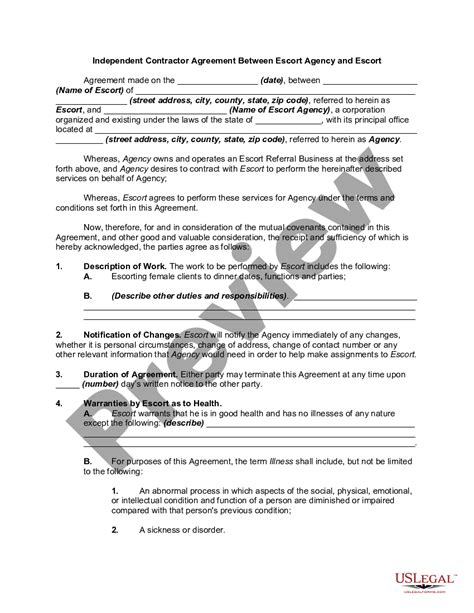 Get Escort Independent Contractor Agreement 2020